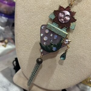 Vintage Patine Sun & Moon Pendant or Brooch-Boutique